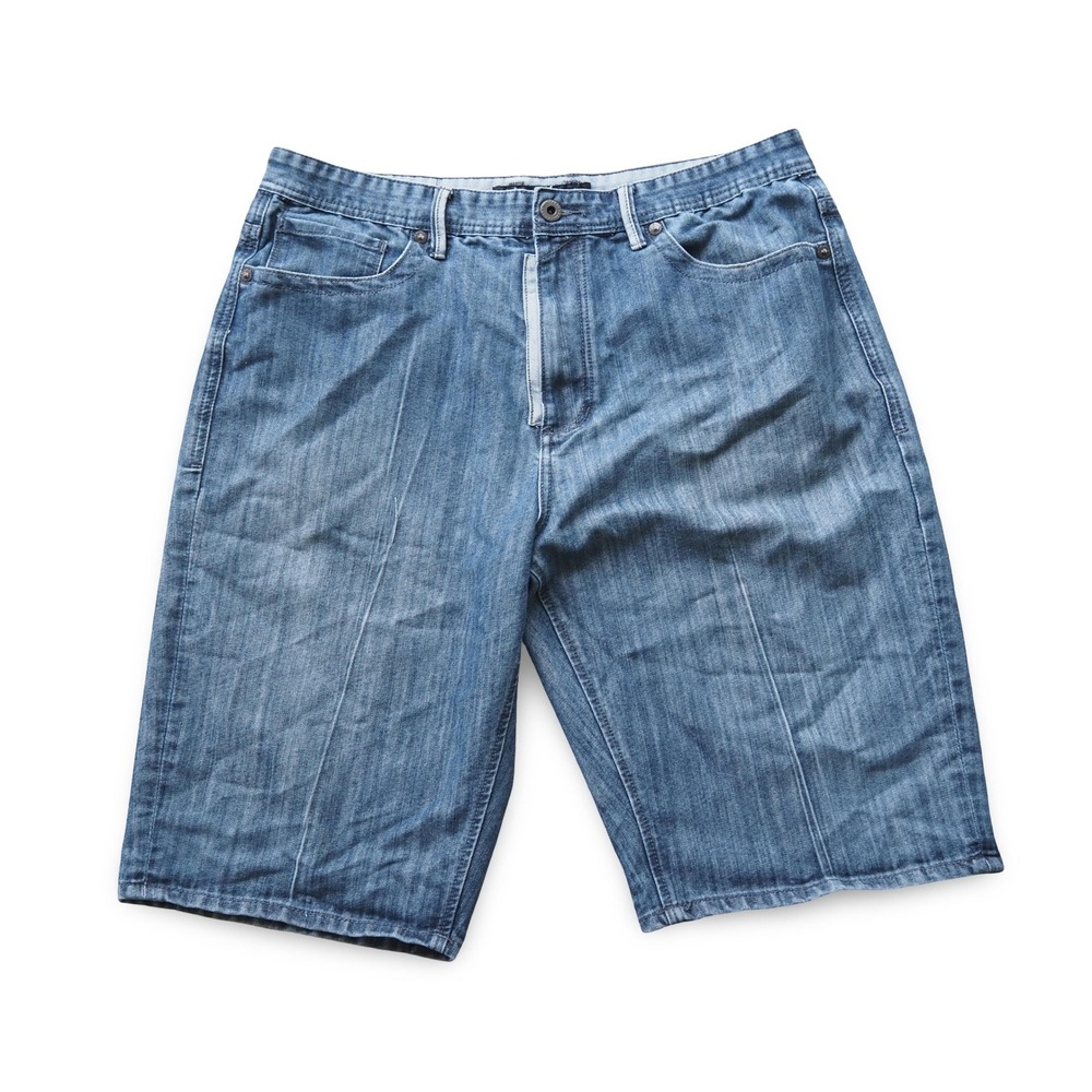 Sean‎ John Vintage 90s Y2K Streetwear Baggy Denim Shorts Mens 38 Blue Hip Hop